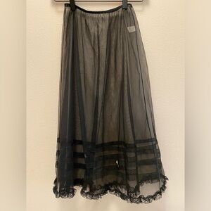 Kayser Vintage Mesh Sheer Black Small Skirt Made in USA, Wimsigoth Halloween
